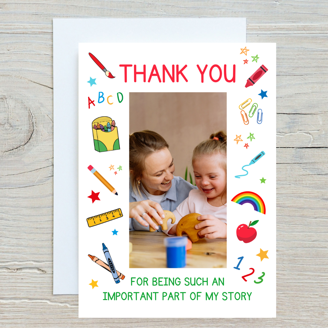 Teacher Card | Personalised Photo Teacher - Nursery Card | Personalised Photo School Card