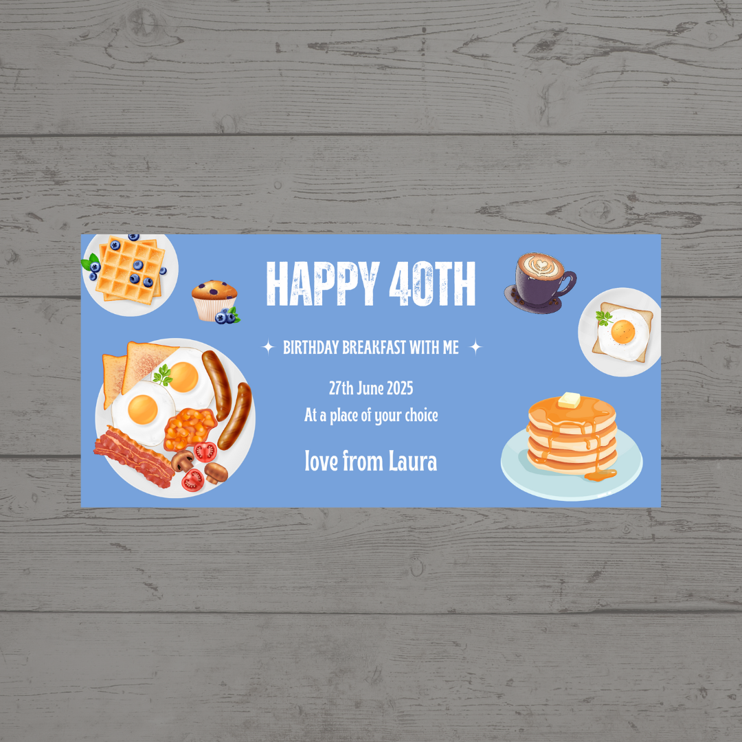 Surprise Ticket Print | Personalised Breakfast Ticket Voucher | Gift Idea