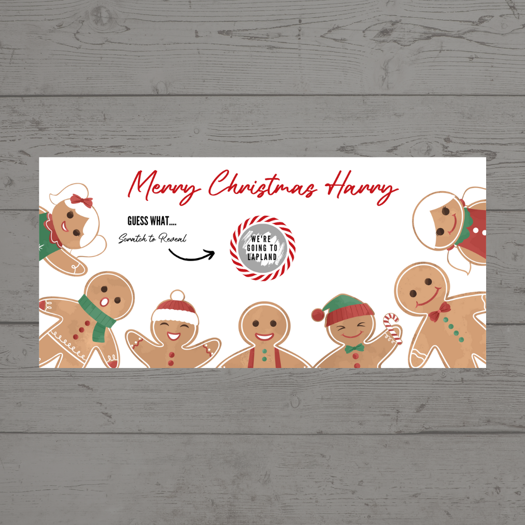 Gingerbread Surprise Christmas Ticket Print | Personalised Gingerbread Christmas Ticket | Christmas Scratch Reveal | Gift Idea