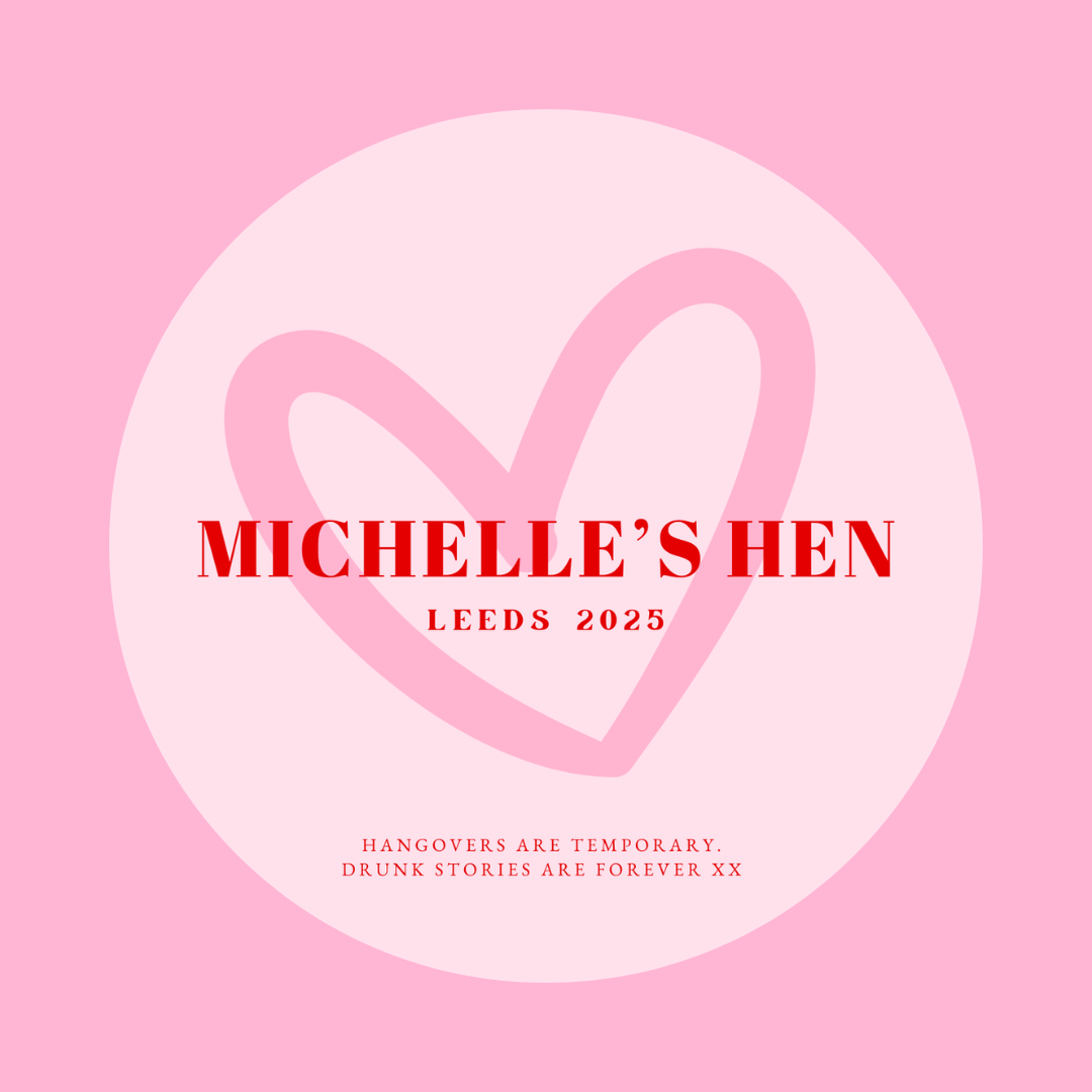 Red Pink Heart Hen Party Circle Stickers | Hen Do Stickers | Hen Party Stickers | Hen Party Party Bag Labels