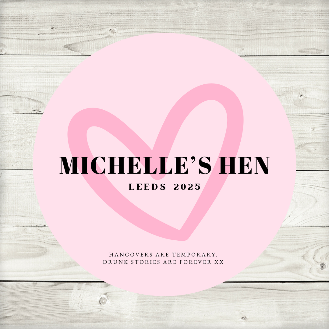 Light Pink Heart Hen Party Circle Stickers | Hen Do Stickers | Hen Party Stickers | Hen Party Party Bag Labels