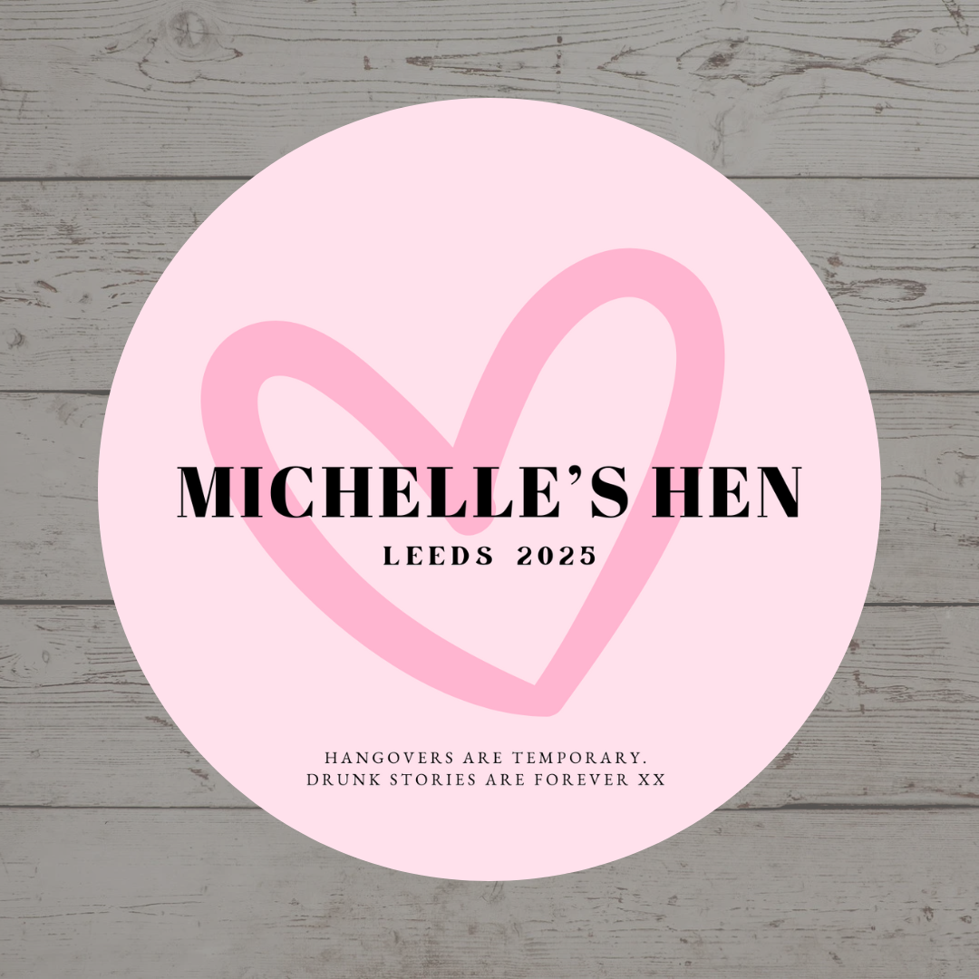Light Pink Heart Hen Party Circle Stickers | Hen Do Stickers | Hen Party Stickers | Hen Party Party Bag Labels