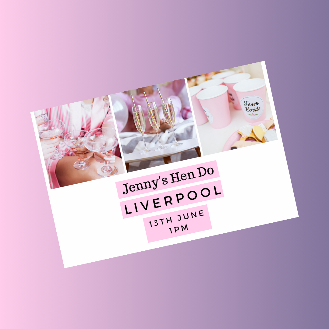 Hen Party Invitations | A6 Invites | Hen Party Save The Dates | Design 1