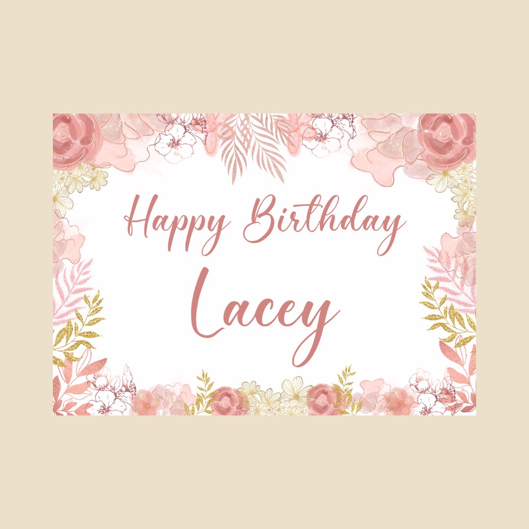 Rectangle Stickers | Blush Pink & Gold Floral Party Stickers | Birthday, Baby Shower, Christening, Wedding Party Stickers | Party Bag Stickers