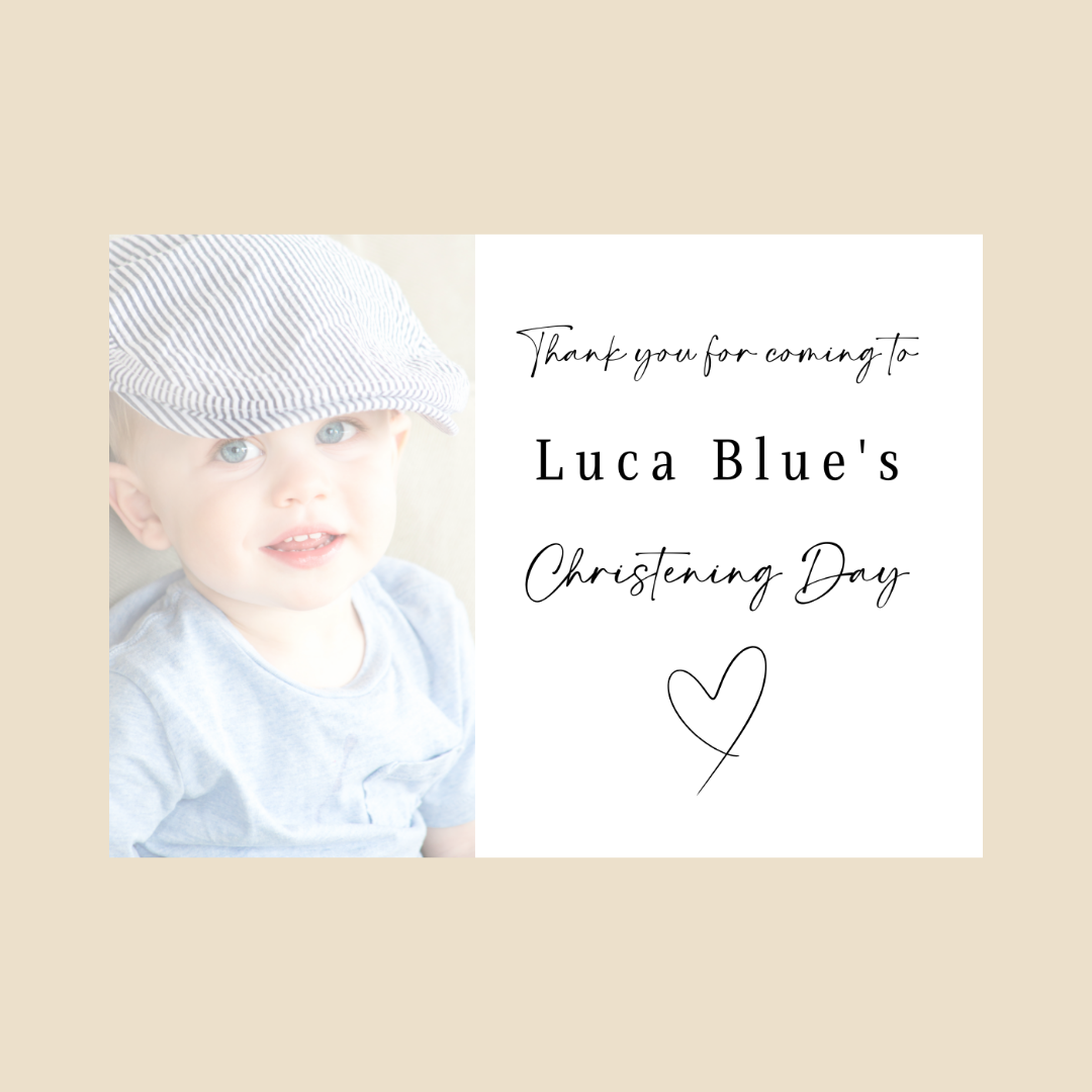 Rectangle Stickers | Colour Photo Party Stickers | Christening, Baby Shower, First Birthday Party Stickers | Party Bag Stickers