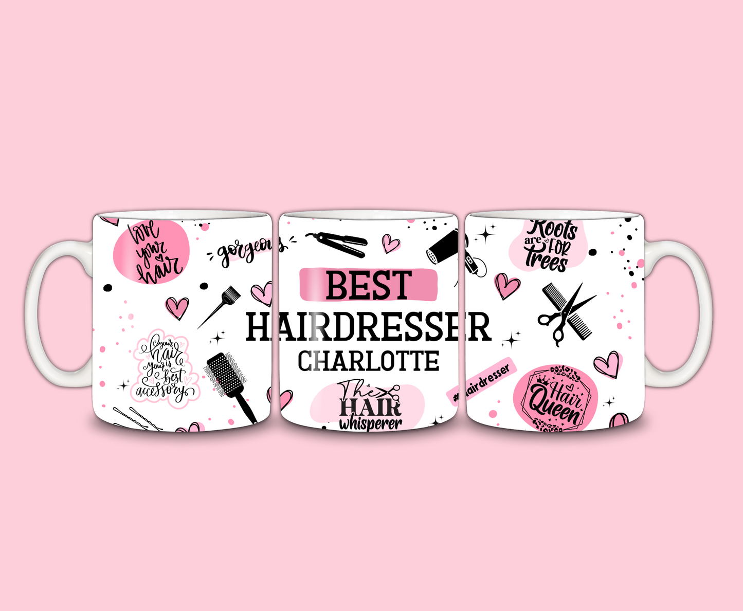 Personalised Hairdresser Mug | Pink Best Hairdresser Quote Mug | Gift Idea