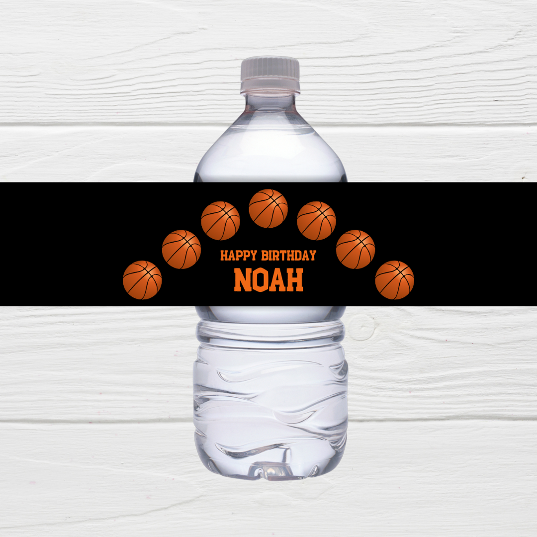 Juice Bottle Labels | Basketball Theme Labels | Water Bottle Stickers | Basketball Party | Party Stickers (Design 3)