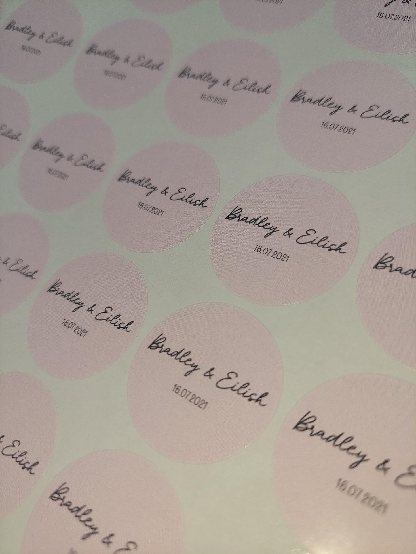 Pale Pink Party Stickers | Various Sizes | Personalised Baby Shower, Birthday, Christening, Hen Party, Engagement Stickers