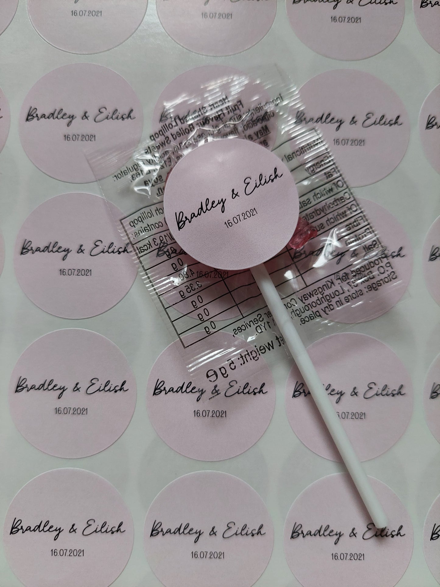 Pale Pink Party Stickers | Various Sizes | Personalised Baby Shower, Birthday, Christening, Hen Party, Engagement Stickers