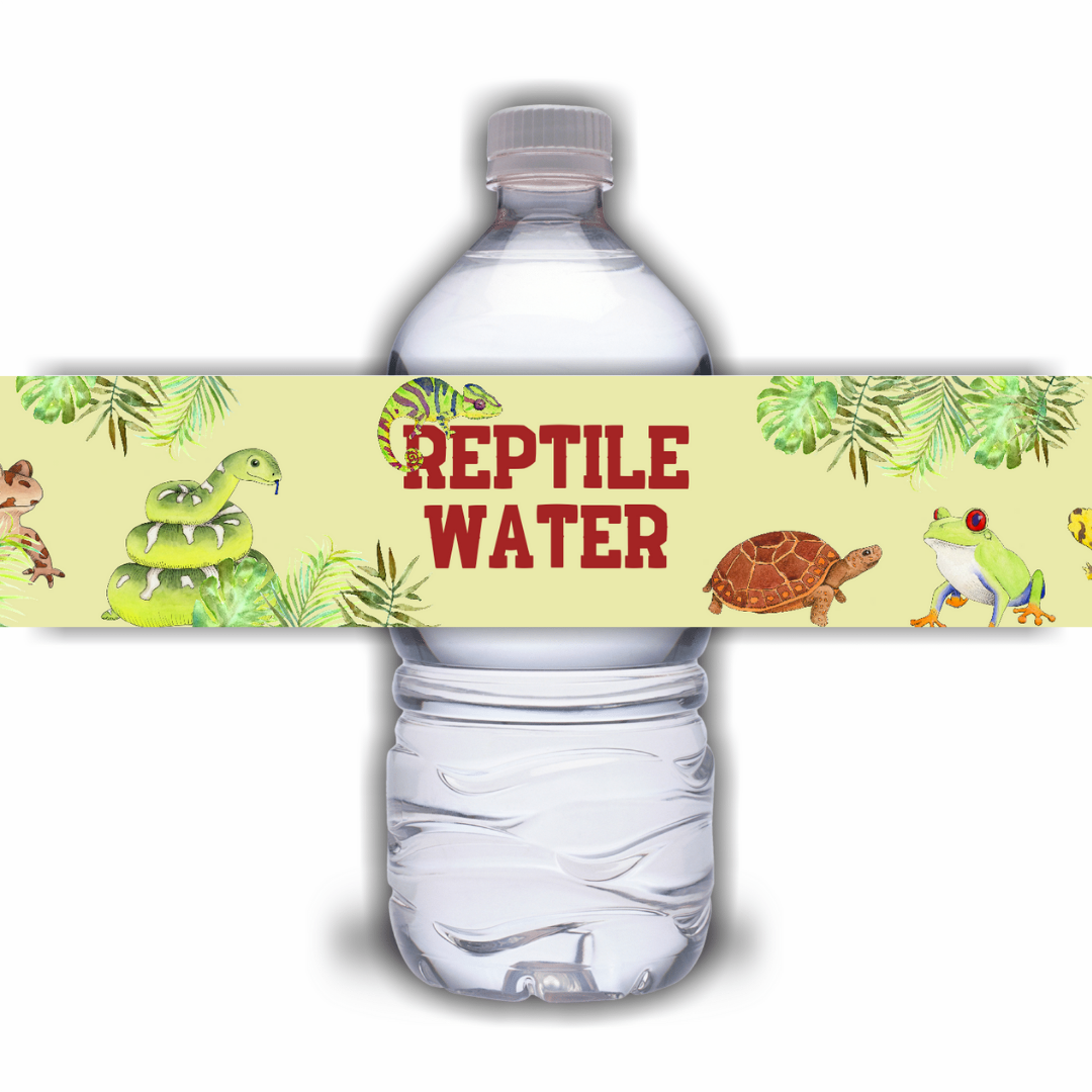 Juice Bottle Labels | Reptile Water Juice Labels | Water Bottle Stickers | Reptile Party | Party Stickers