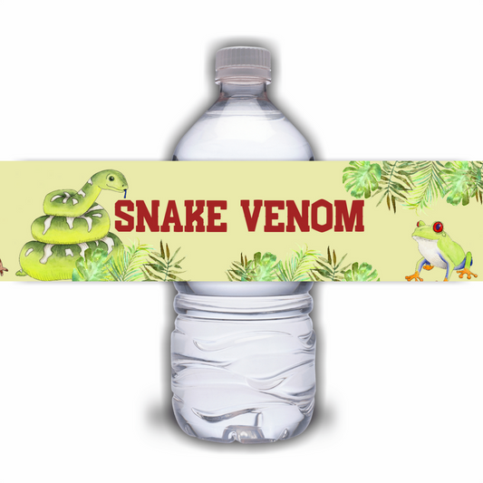 Juice Bottle Labels | Snake Venom Juice Labels | Water Bottle Stickers | Reptile Party | Party Stickers