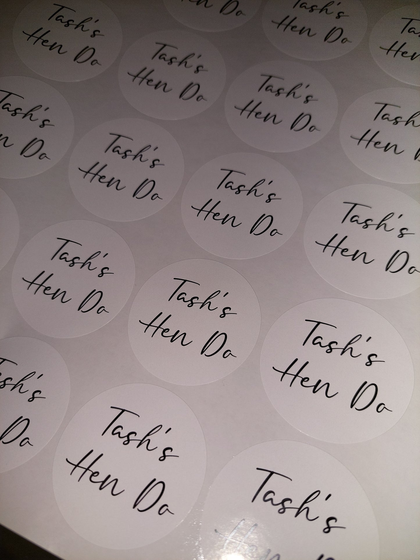 White Hen Party Stickers | Sticker Sheet 45mm Circles | Party Stickers | Circle Stickers | Sticker Sheet