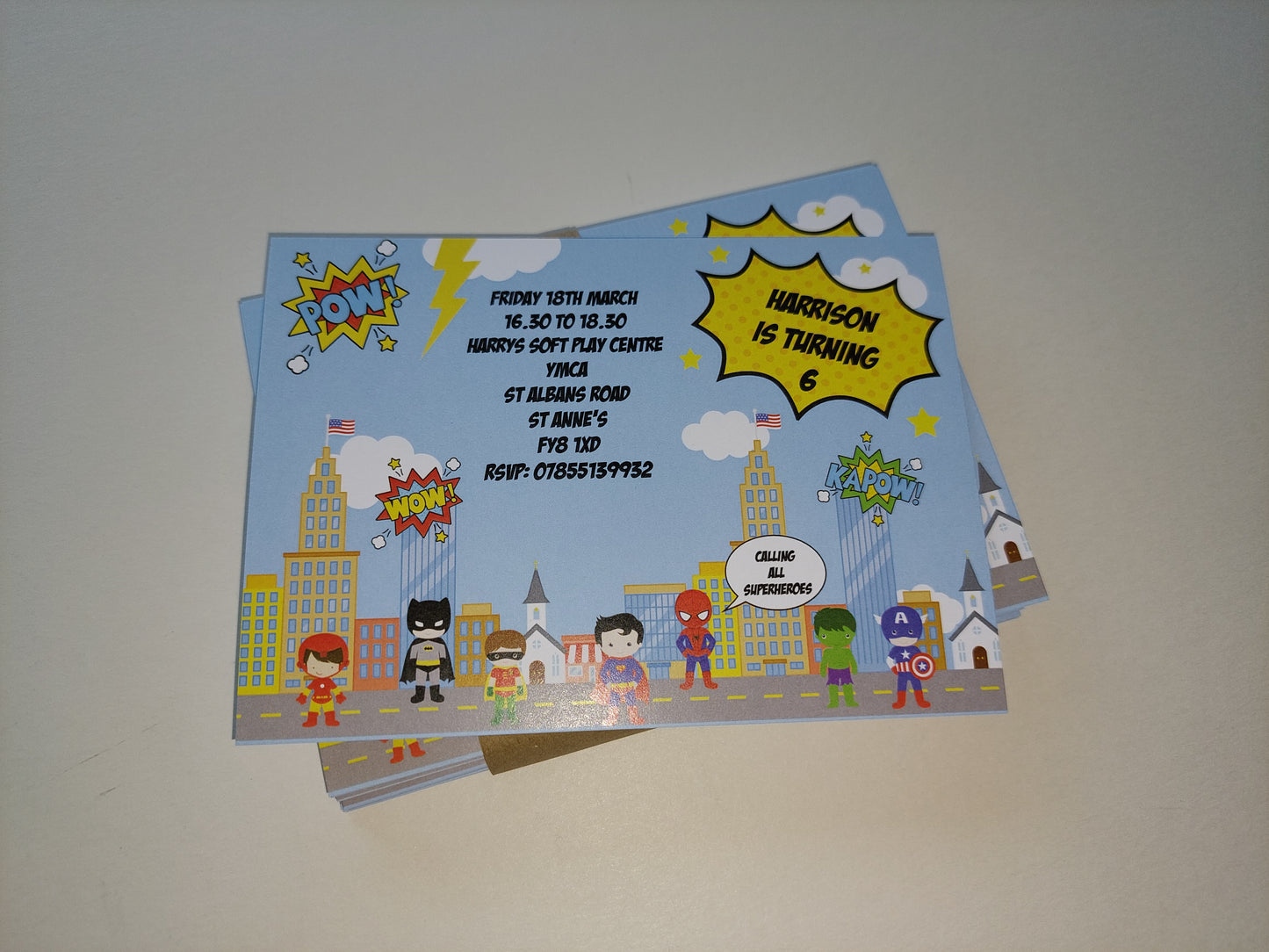 Rectangle Stickers | Party Stickers | Superhero Birthday Stickers | Party Bag Stickers