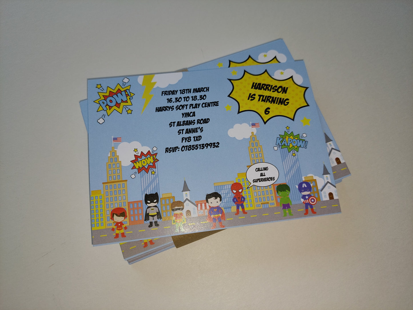 Rectangle Stickers | Party Stickers | Superhero Birthday Stickers | Party Bag Stickers