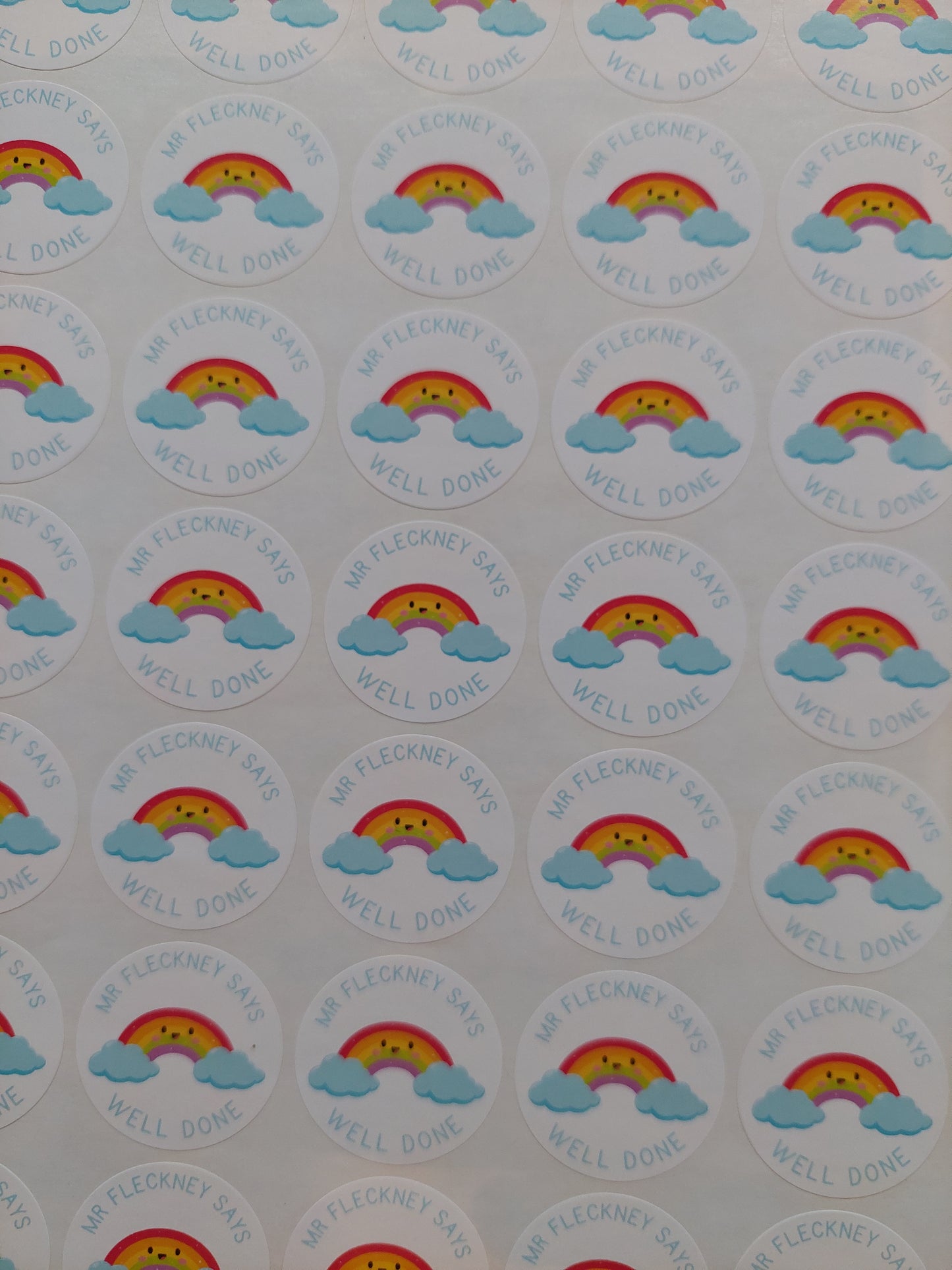 Rainbow Teacher Stickers | Sticker Sheet 45mm Circles | Well Done Stickers | Circle Stickers | Sticker Sheet | Personalised Star Classroom Stickers