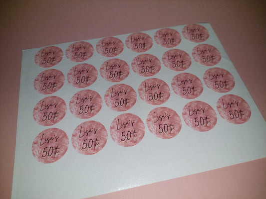24 x Blush Pink Stickers | Lisa's 50th | SALE ITEM
