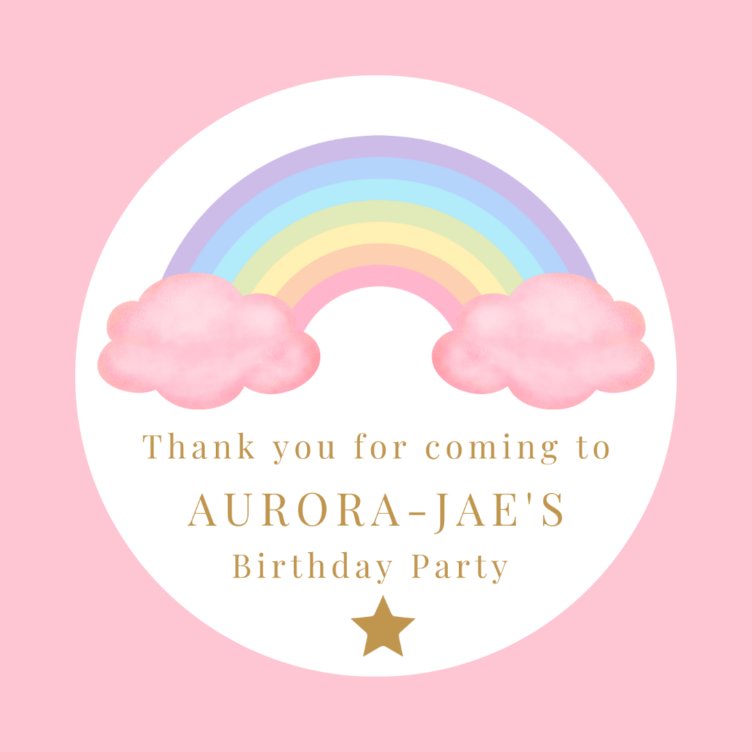 Pastel Rainbow Stickers | Various Sizes | Pastel Rainbow Party Supplies | Pastel Rainbow Theme Party