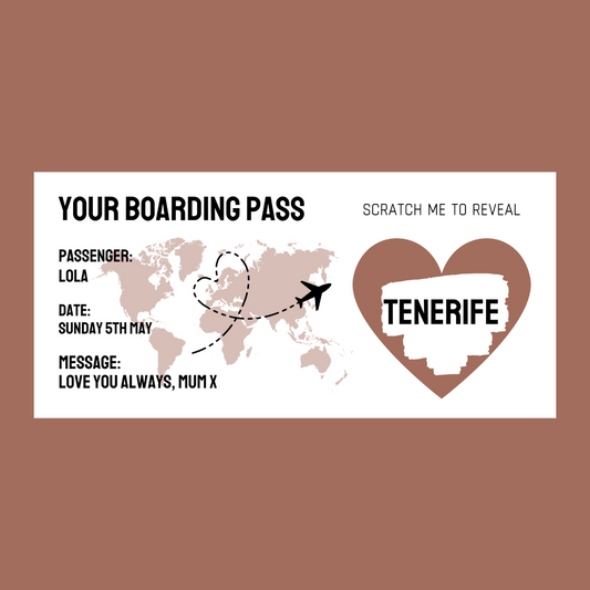 Rose Gold Surprise Ticket Print | Personalised Boarding Pass Ticket | Holiday Destination Scratch Reveal | Gift Idea