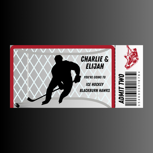 Surprise Ticket Print | Ice Hockey Ticket Voucher | Gift Idea