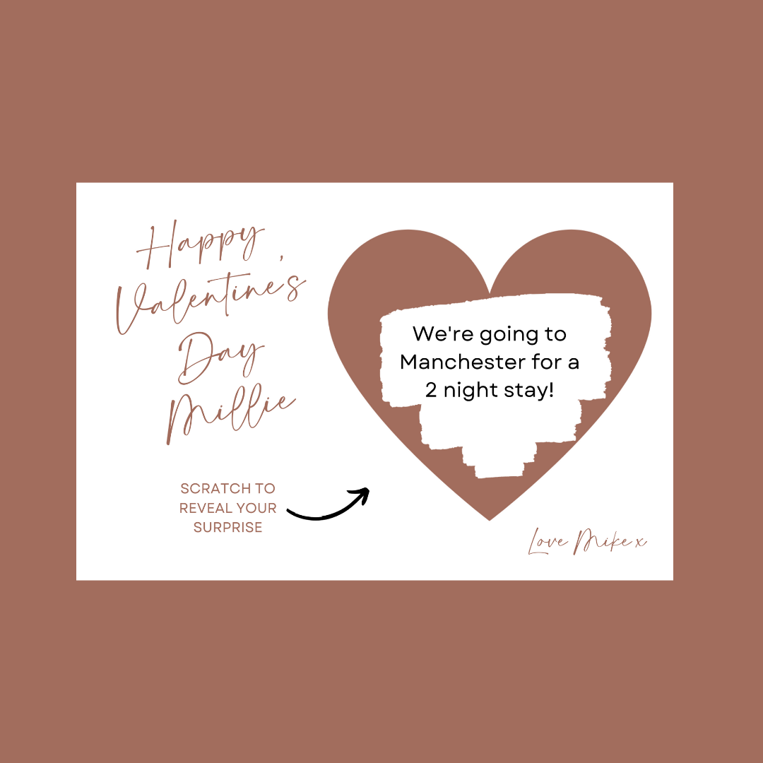 A6 Rose Gold Surprise Ticket Print | Personalised Valentine Ticket | Valentine Scratch Reveal | Gift Idea