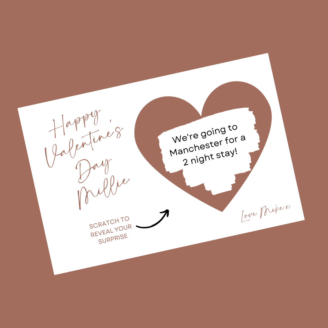 A6 Rose Gold Surprise Ticket Print | Personalised Valentine Ticket | Valentine Scratch Reveal | Gift Idea
