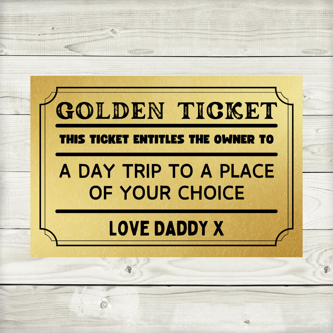 A6 Print | Golden Ticket Gift Voucher | Gift Idea