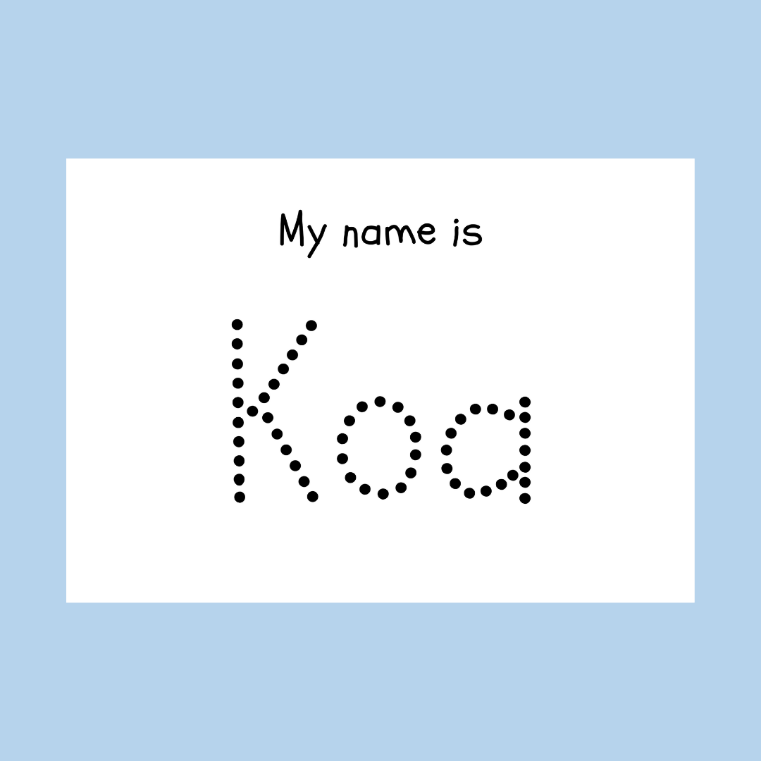 Children's Laminated Name Tracing Worksheet | Learning to Write Name | Practice Sheet | Dry Erase, School Activity