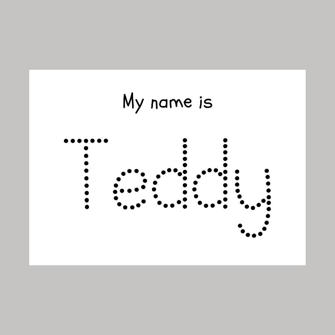 Children's Laminated Name Tracing Worksheet | Learning to Write Name | Practice Sheet | Dry Erase, School Activity