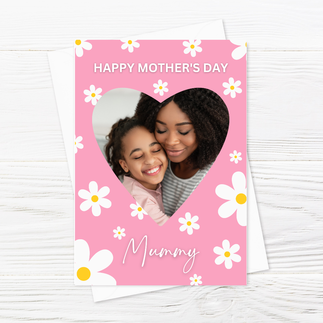 Mothers Day Card | Personalised Mummy Daisy Flower Card | Photo Card