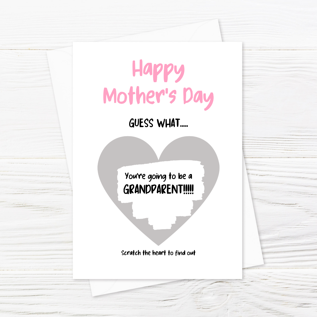 Silver Scratch Card | Surprise Card | Mother's Day Scratch Reveal Grandparent Card
