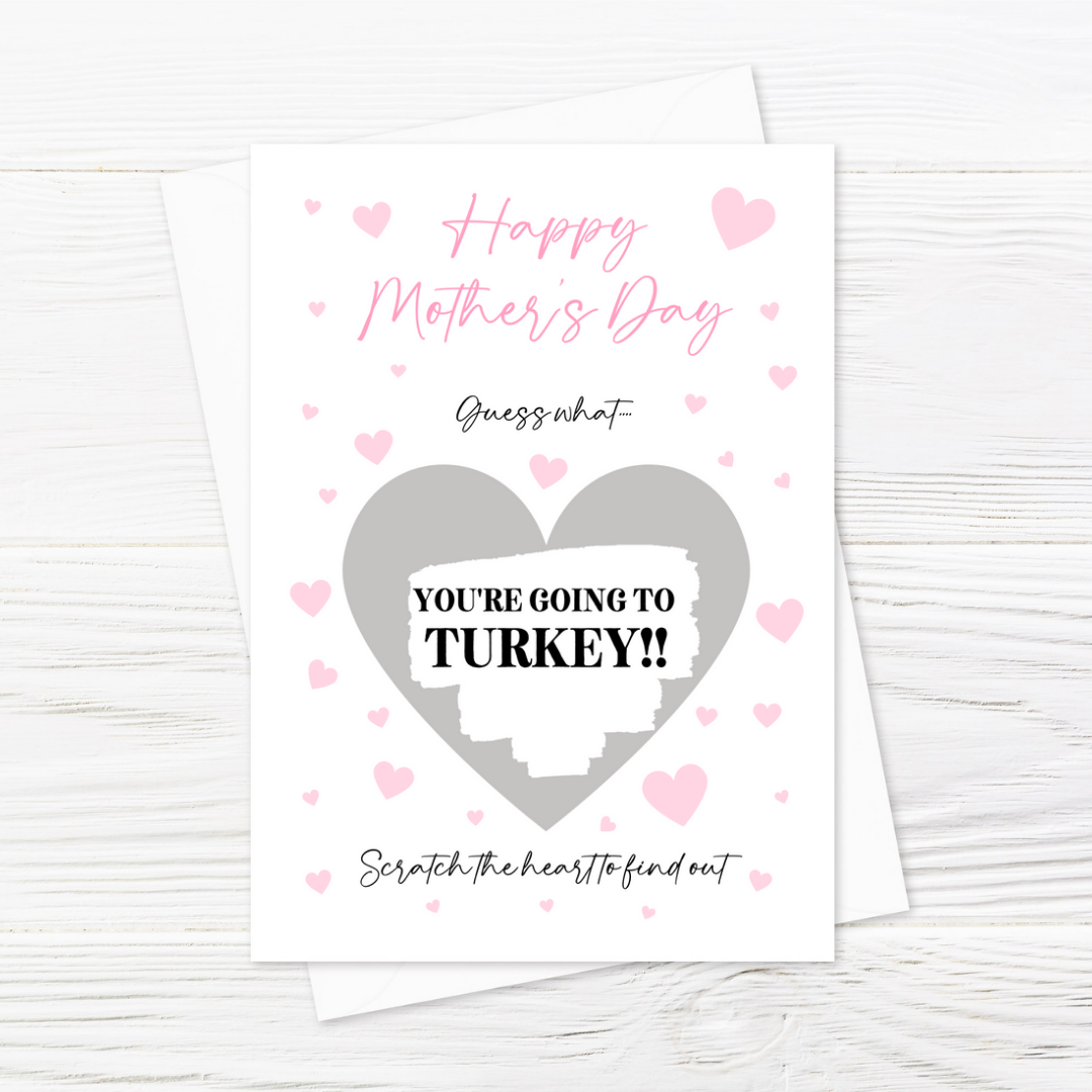 Silver Scratch Card | Surprise Card | Mother's Day Scratch Reveal Holiday Destination Card