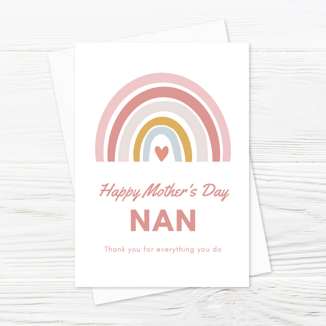 Mothers Day Card | Happy Mother's Day Nan | Appreciation Card