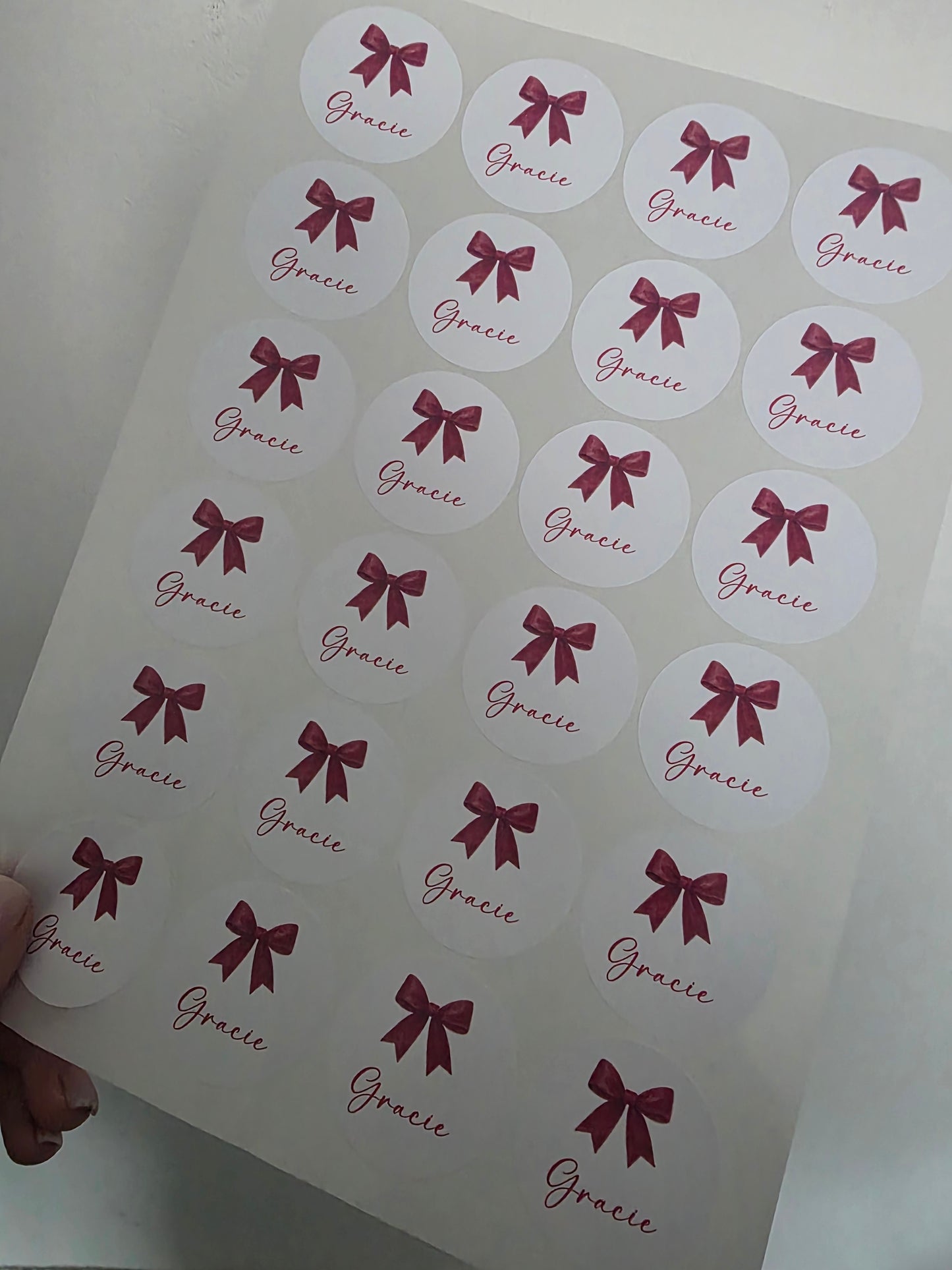 Christmas Stickers | Personalised Christmas Red Bow Stickers | Christmas Gift Stickers
