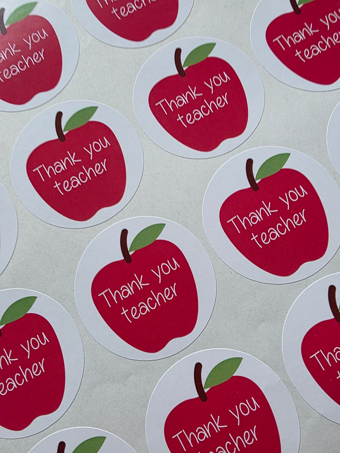 SALE - 45mm Thank You Teacher Stickers | Apple Stickers | Teacher Gift Stickers - Dinky Designs
