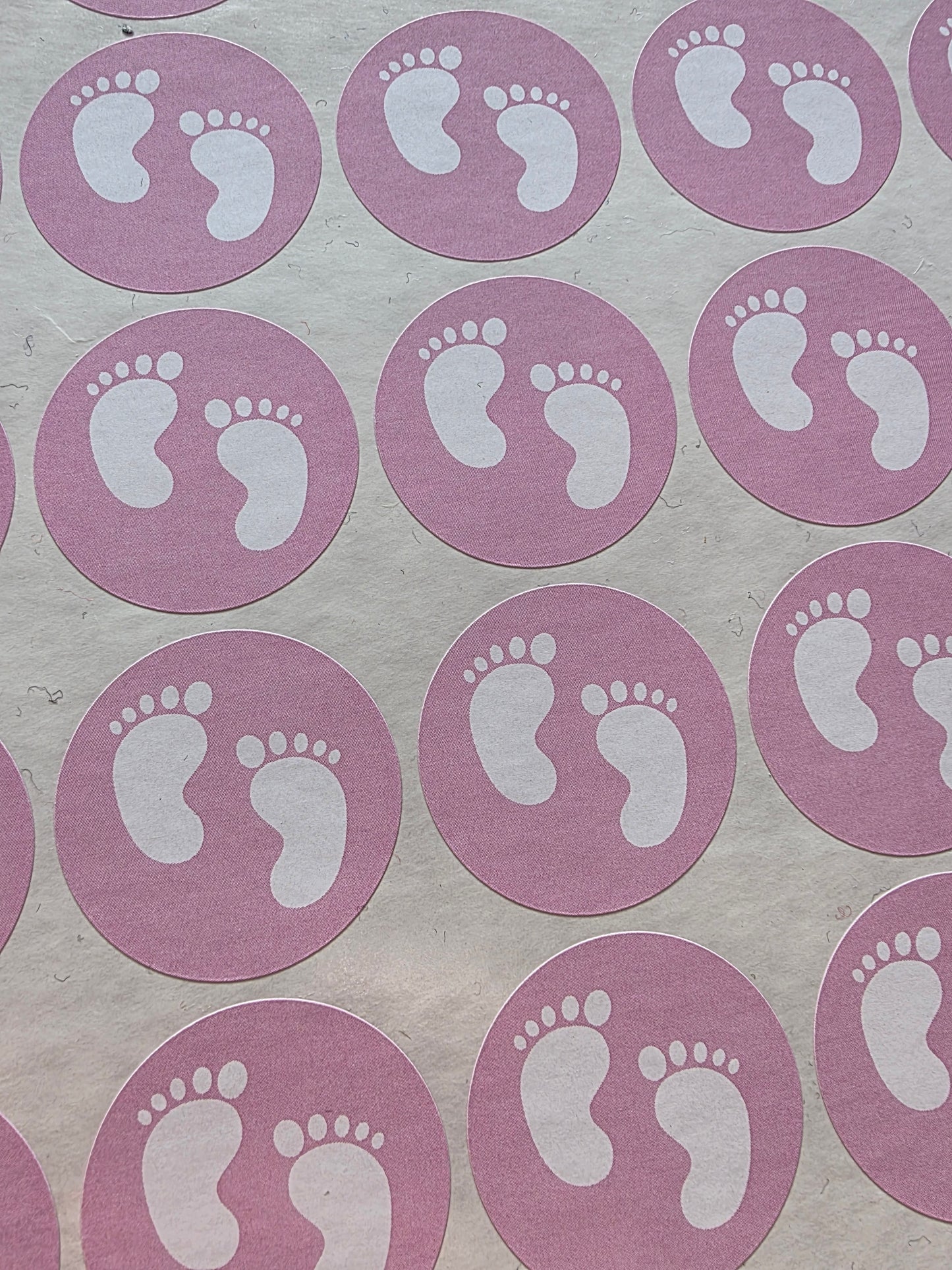 SALE - Pink Baby Footprint Stickers | 35MM | Baby Shower Party Stickers | Baby Shower Stickers - Dinky Designs