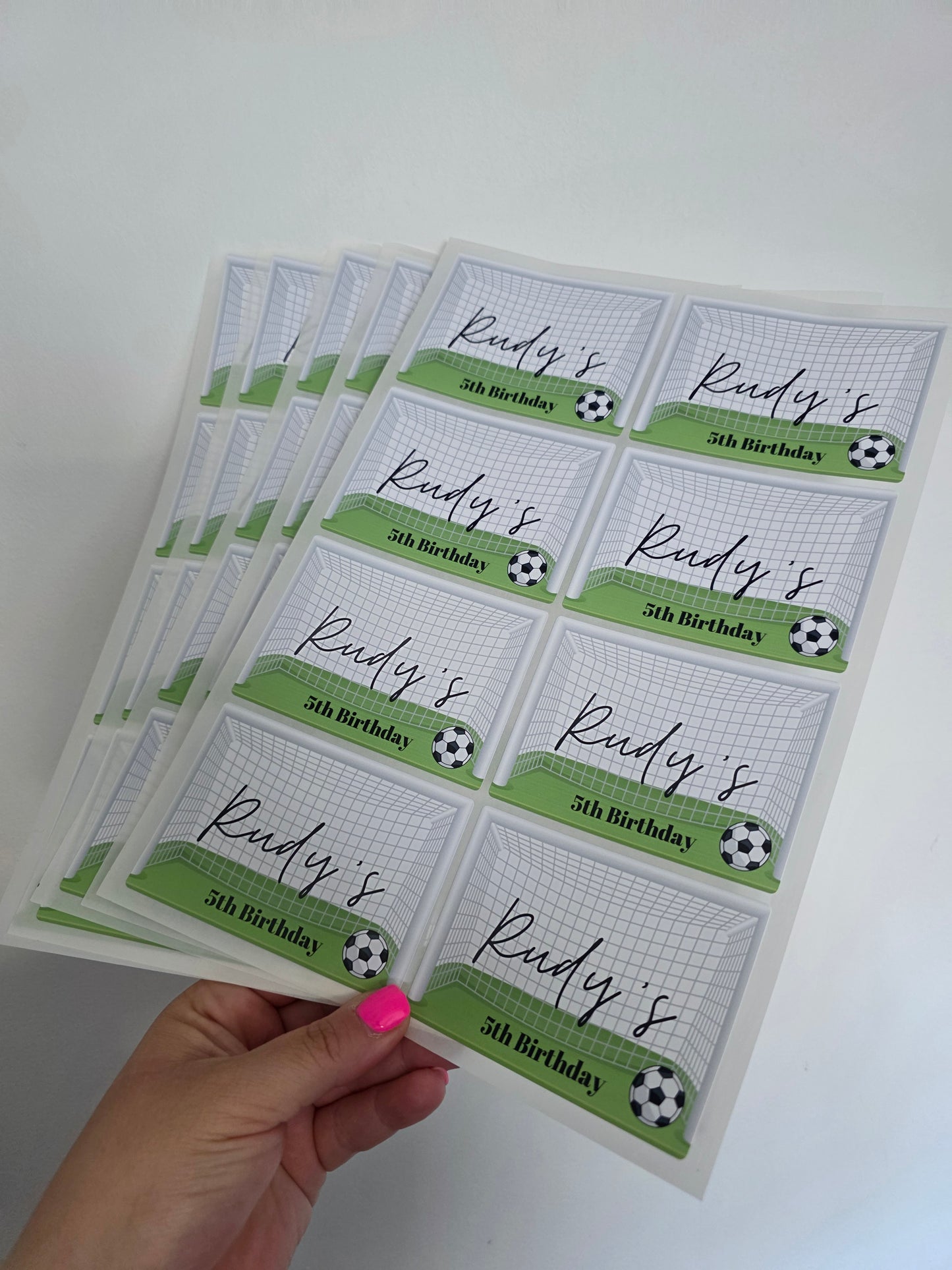 Rectangle Stickers | Party Stickers | Football Party Stickers | Party Bag Stickers - Dinky Designs