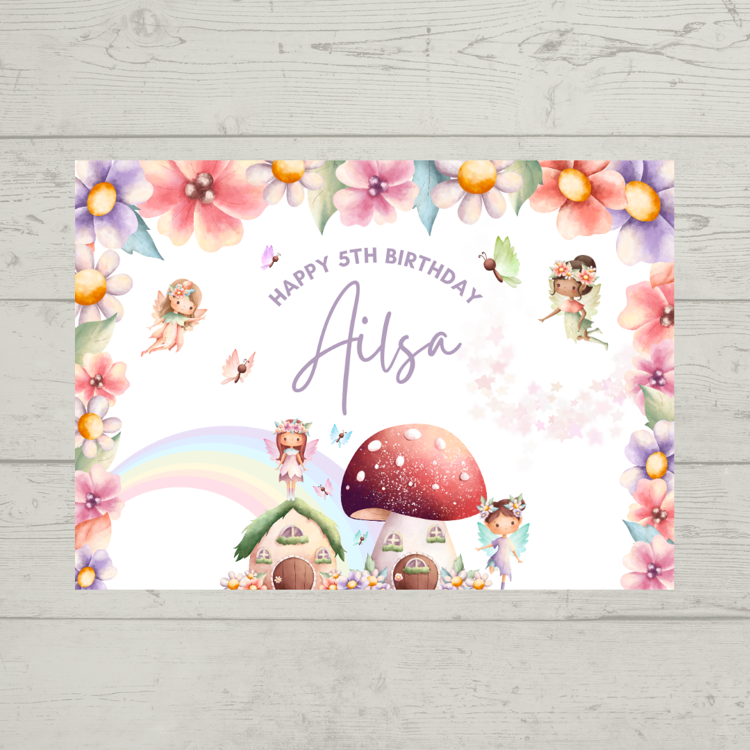 Rectangle Stickers | Fairy Party Stickers | Birthday, Baby Shower, Christening Stickers | Party Bag Stickers