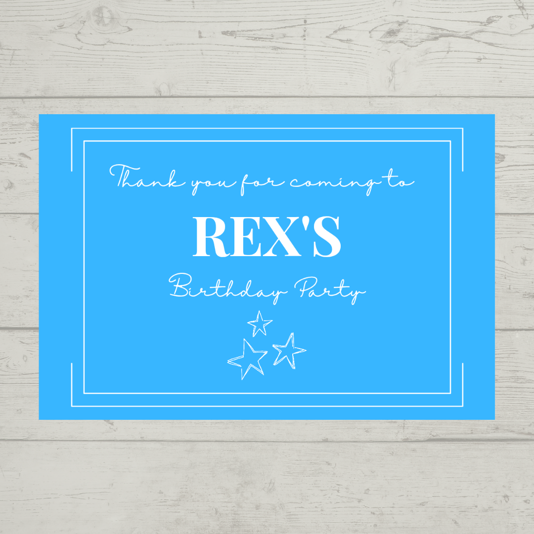 Rectangle Stickers | Blue Party Stickers | Party Bag Stickers