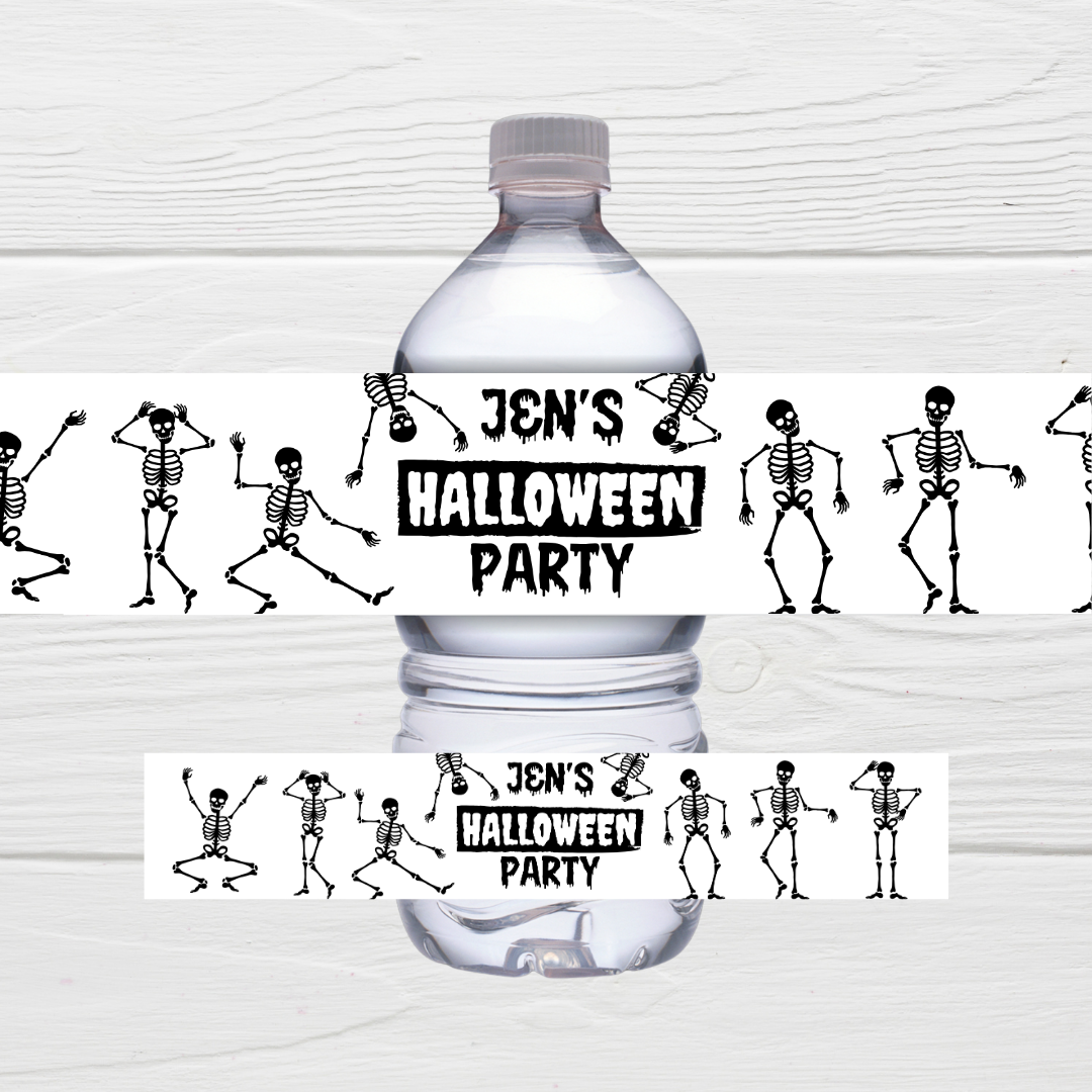 Juice Bottle Labels | Halloween Skeleton Labels | Water Bottle Stickers | Halloween Party | Party Stickers