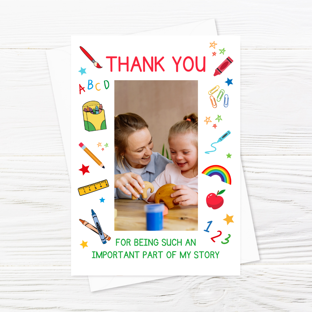 Teacher Card | Personalised Photo Teacher - Nursery Card | Personalised Photo School Card