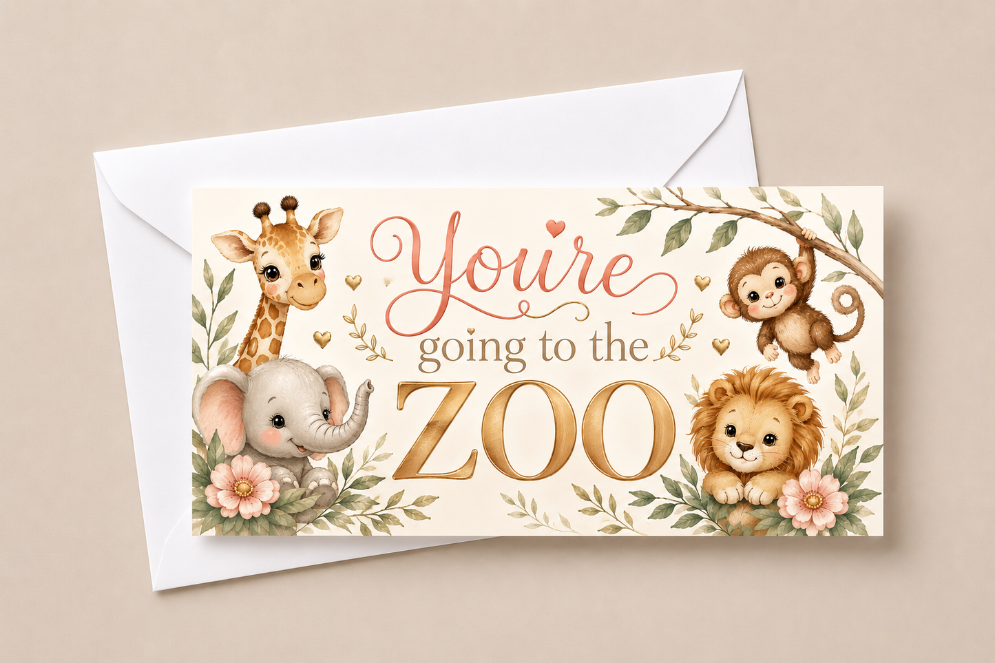 Surprise Ticket Print | You're Going To The Zoo | Ticket Pass Voucher Membership | Gift Idea