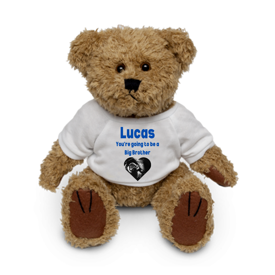 Personalised Teddy Bear | Big Sister, Big Brother Gift | Pregnancy Siblings Announcement