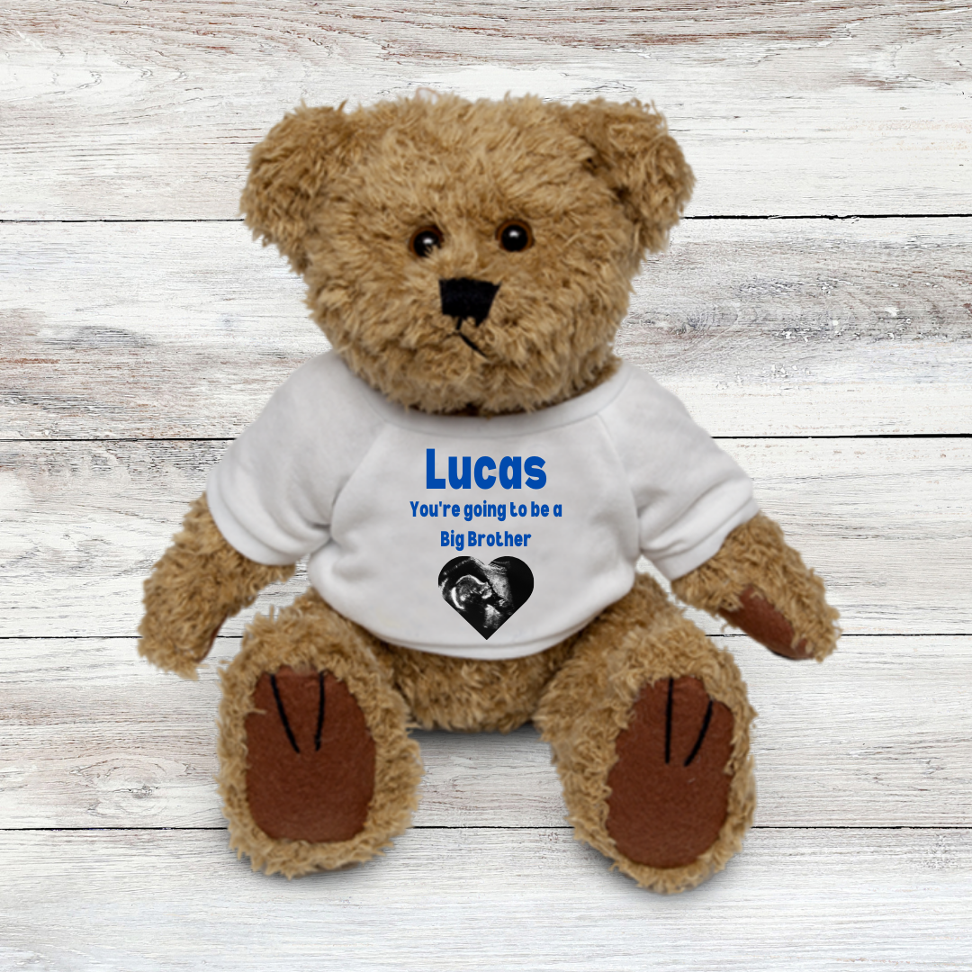 Personalised Teddy Bear | Big Sister, Big Brother Gift | Pregnancy Siblings Announcement