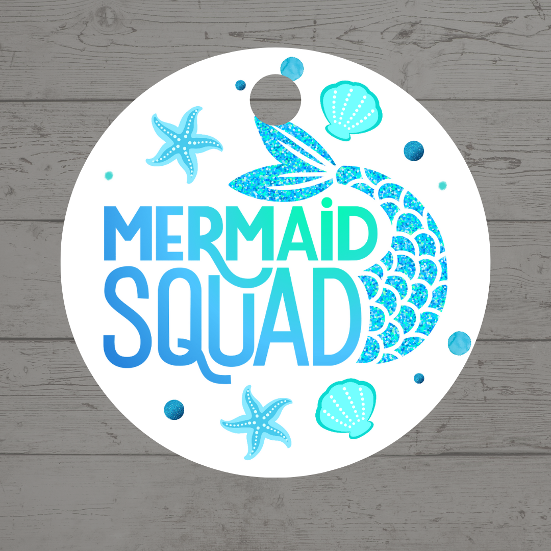 Mermaid Gift Tags | Mermaid Squad Birthday Gift Tags | Circle Gift Tags
