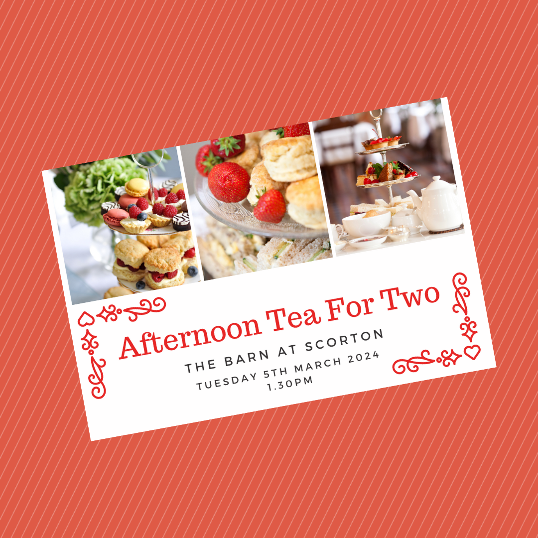 A6 Print | Red Afternoon Tea Gift Voucher | Gift Ticket Idea