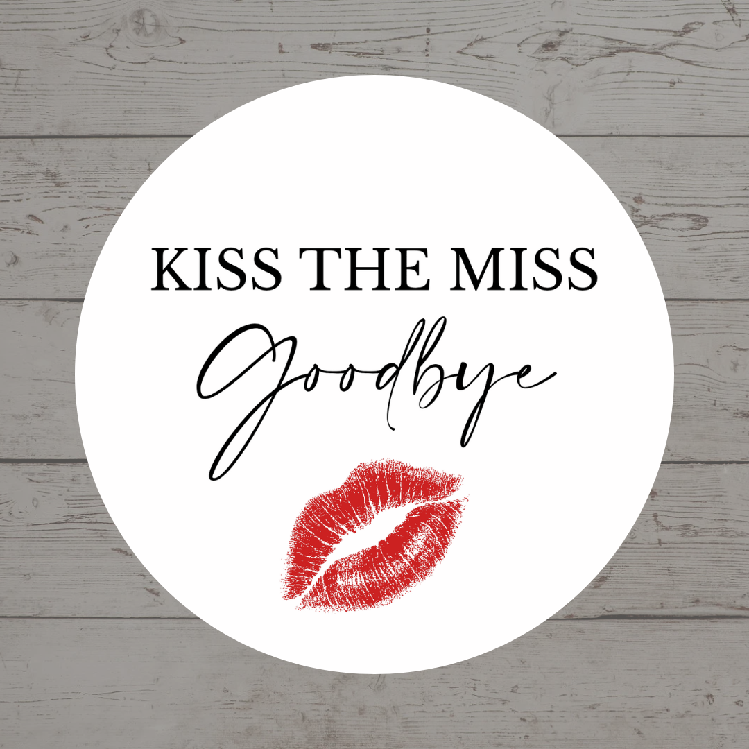 Hen Party Circle Stickers | Kiss The Miss Goodbye | Hen Do Stickers | Hen Party Party Bag Labels