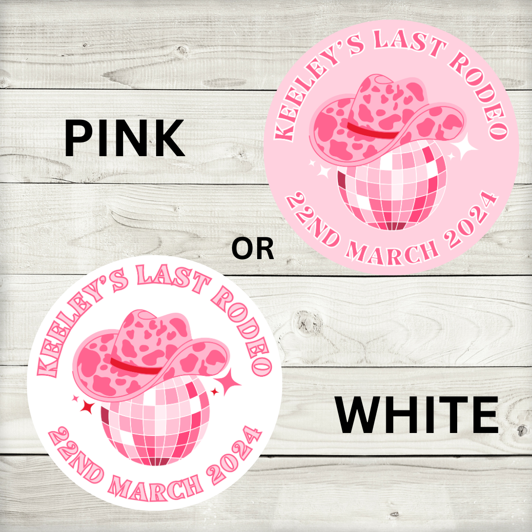 Hen Party Stickers | Rodeo Disco Cowboy Hat Stickers | Bridal Party Stickers