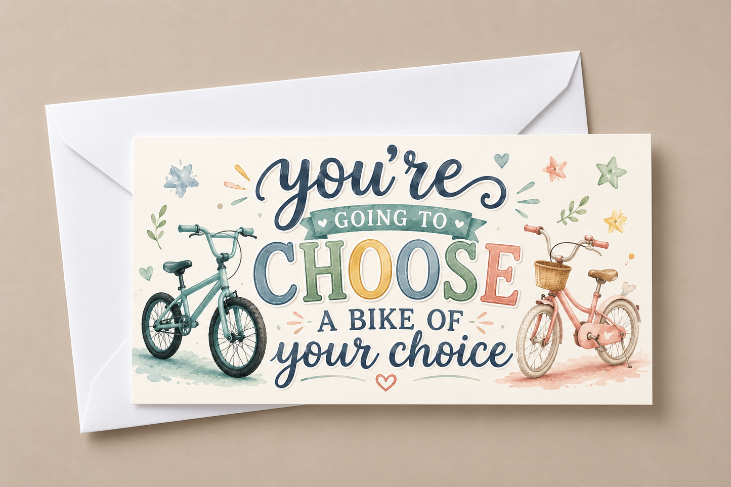 Surprise Ticket Print | You're Going To Choose A Bike Of Your Choice | Ticket Voucher | Gift Idea