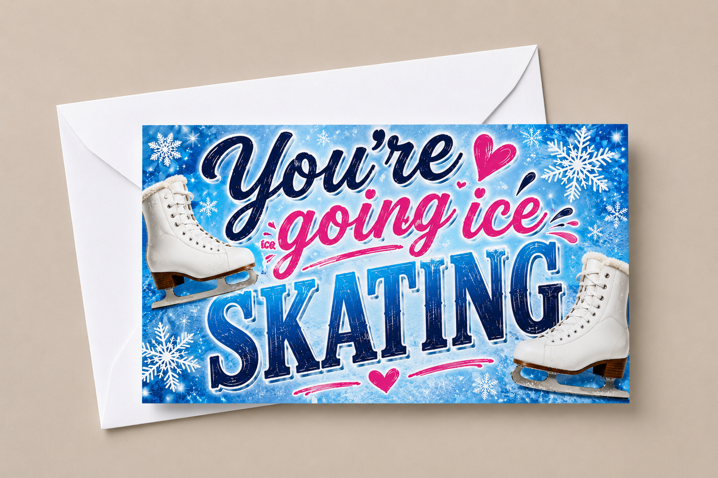 Surprise Ticket Print | You're Going Ice Skating | Ticket Pass Voucher Membership | Gift Idea