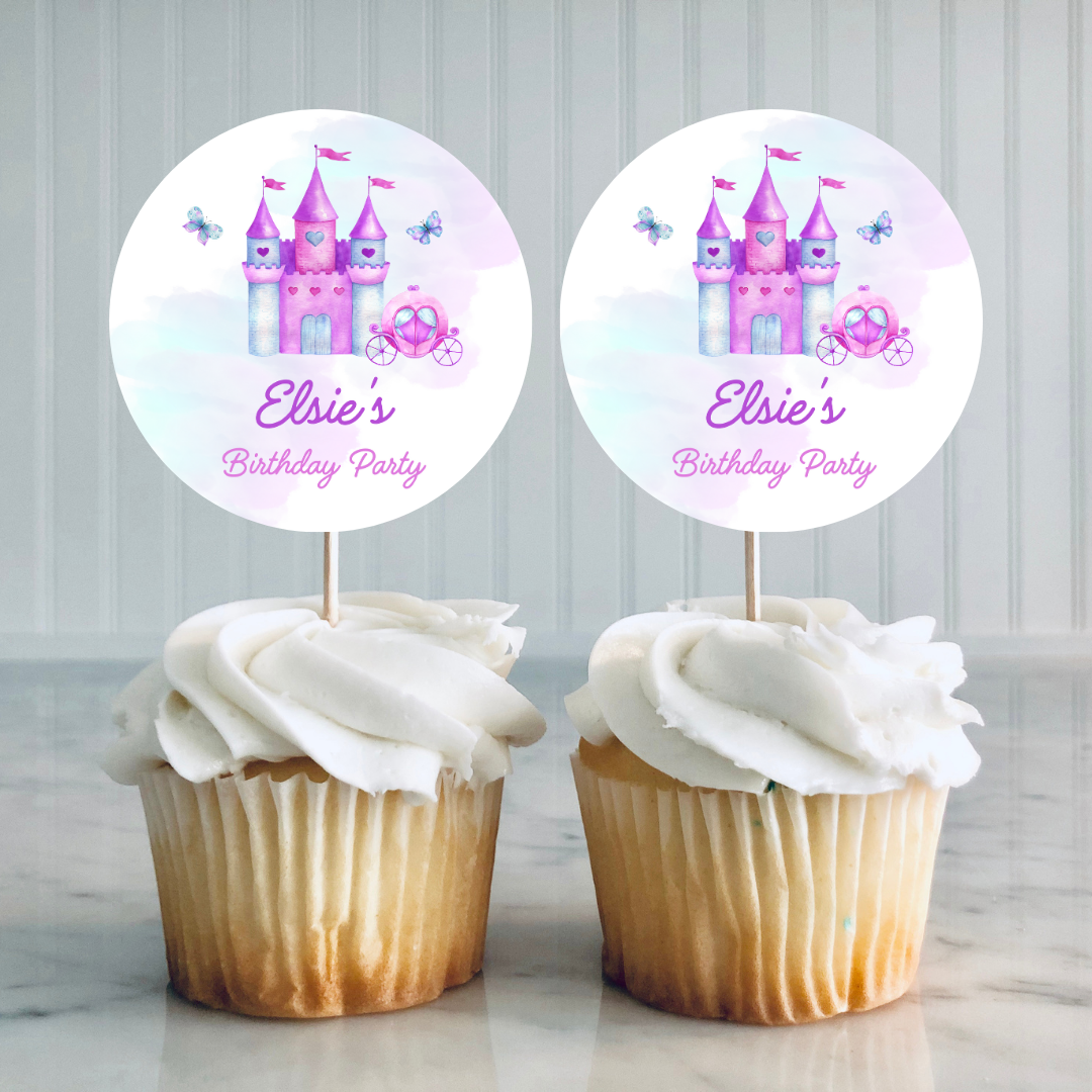 Princess Party Cupcake Toppers | Princess Birthday Cupcake Toppers | Party Decorations